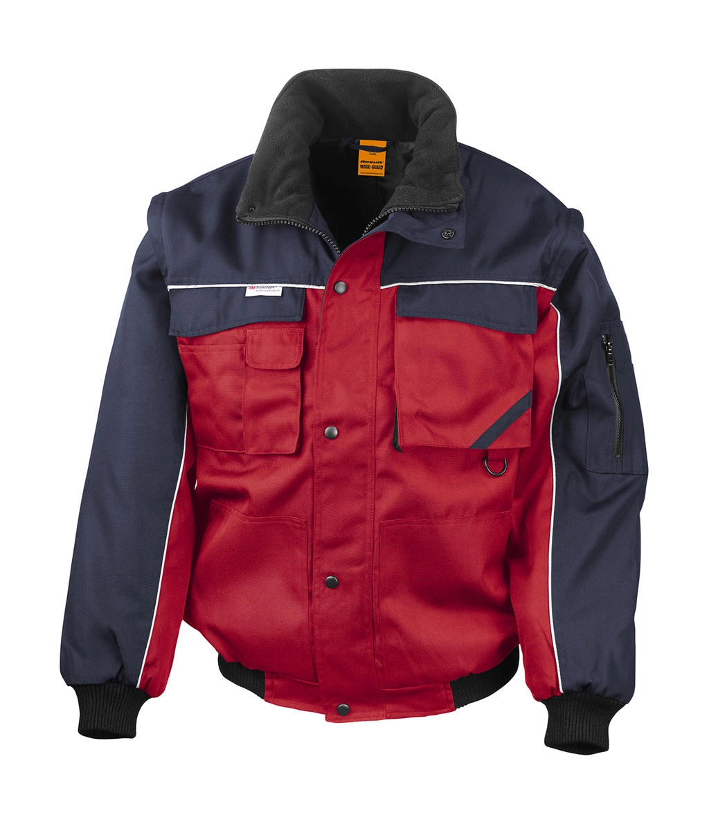 Heavy Duty Jacket zum Besticken und Bedrucken in der Farbe Red/Navy mit Ihren Logo, Schriftzug oder Motiv.