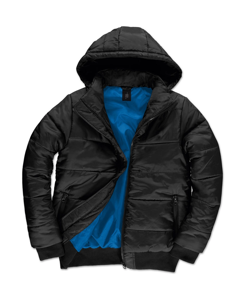 Superhood/men Jacket zum Besticken und Bedrucken in der Farbe Black/Cobalt Blue mit Ihren Logo, Schriftzug oder Motiv.