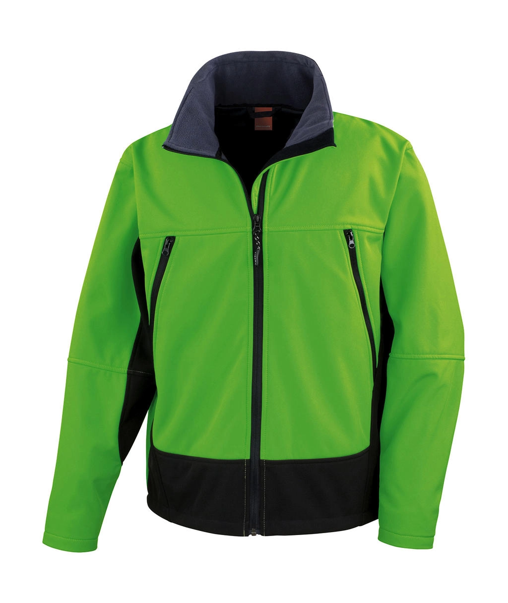 Softshell Activity Jacket zum Besticken und Bedrucken in der Farbe Vivid Green/Black mit Ihren Logo, Schriftzug oder Motiv.