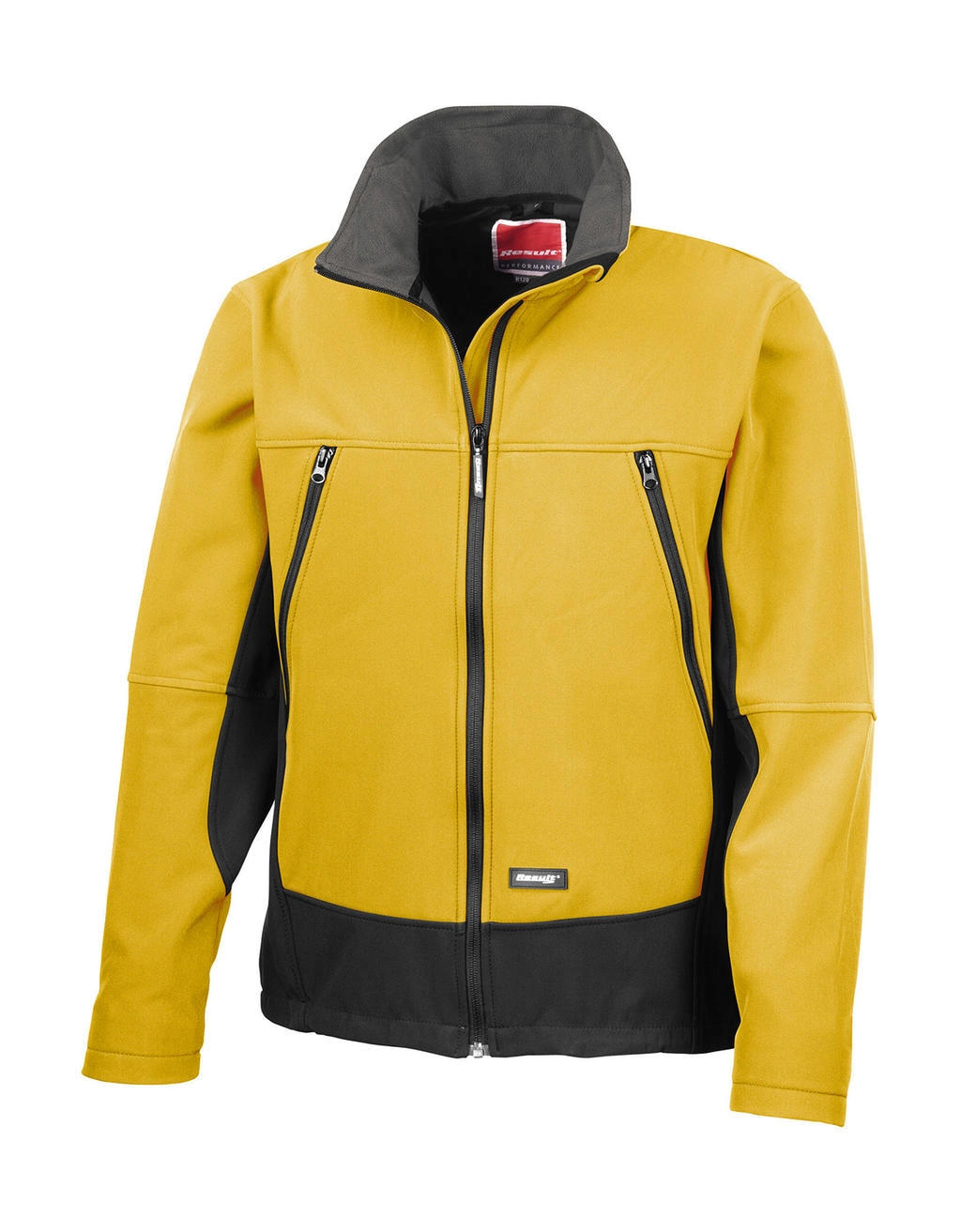 Softshell Activity Jacket zum Besticken und Bedrucken in der Farbe Sport Yellow/Black mit Ihren Logo, Schriftzug oder Motiv.