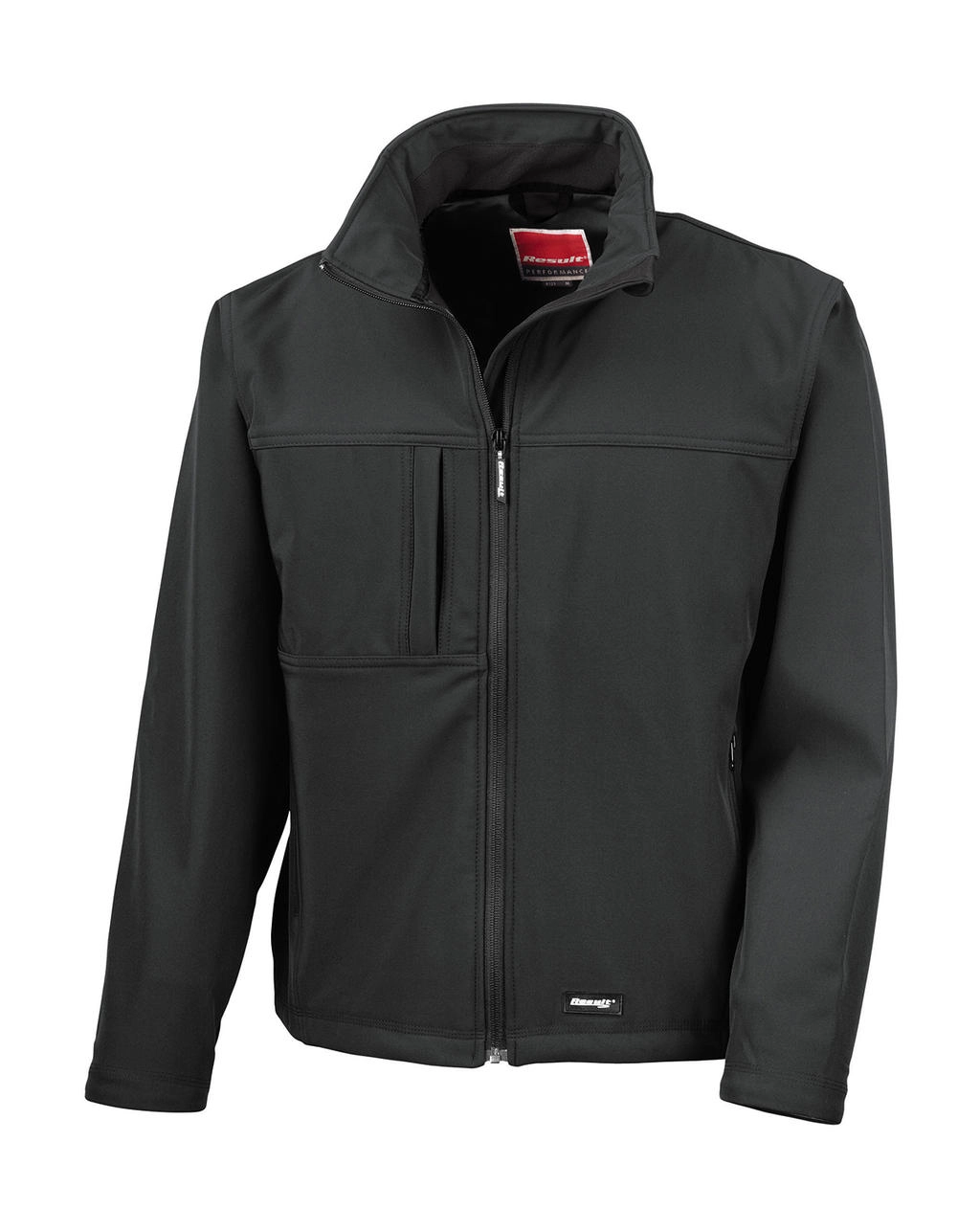 Men`s Classic Softshell Jacket zum Besticken und Bedrucken in der Farbe Black mit Ihren Logo, Schriftzug oder Motiv.