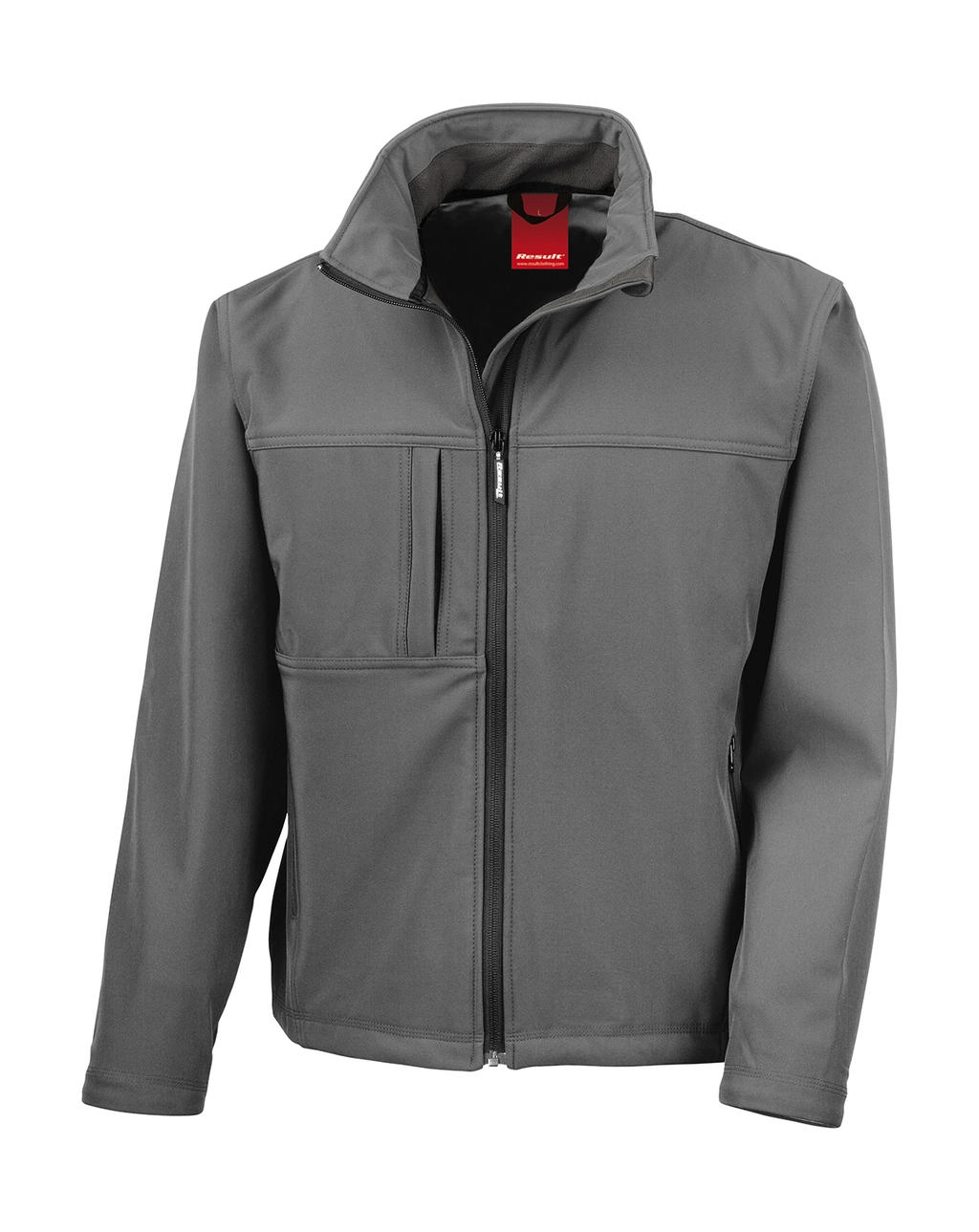 Men`s Classic Softshell Jacket zum Besticken und Bedrucken in der Farbe Workguard Grey mit Ihren Logo, Schriftzug oder Motiv.