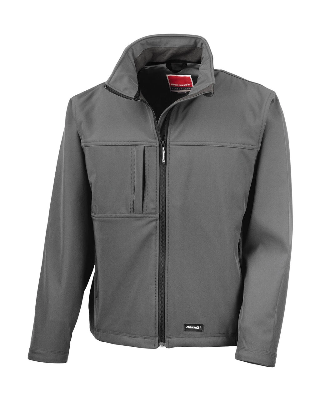 Men`s Classic Softshell Jacket zum Besticken und Bedrucken in der Farbe Grey mit Ihren Logo, Schriftzug oder Motiv.