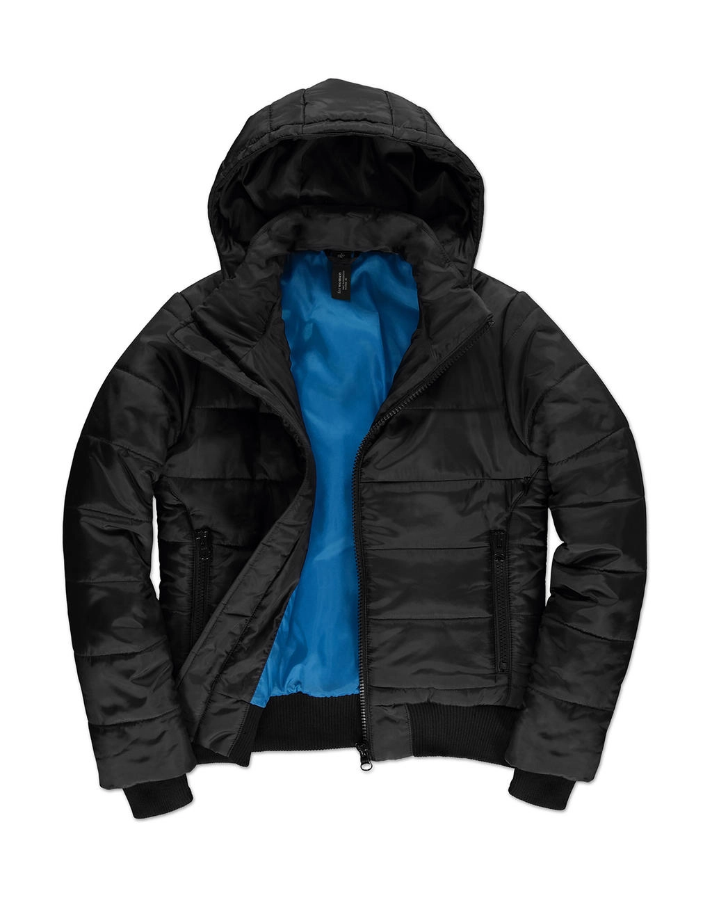 Superhood/women Jacket zum Besticken und Bedrucken in der Farbe Black/Cobalt Blue mit Ihren Logo, Schriftzug oder Motiv.