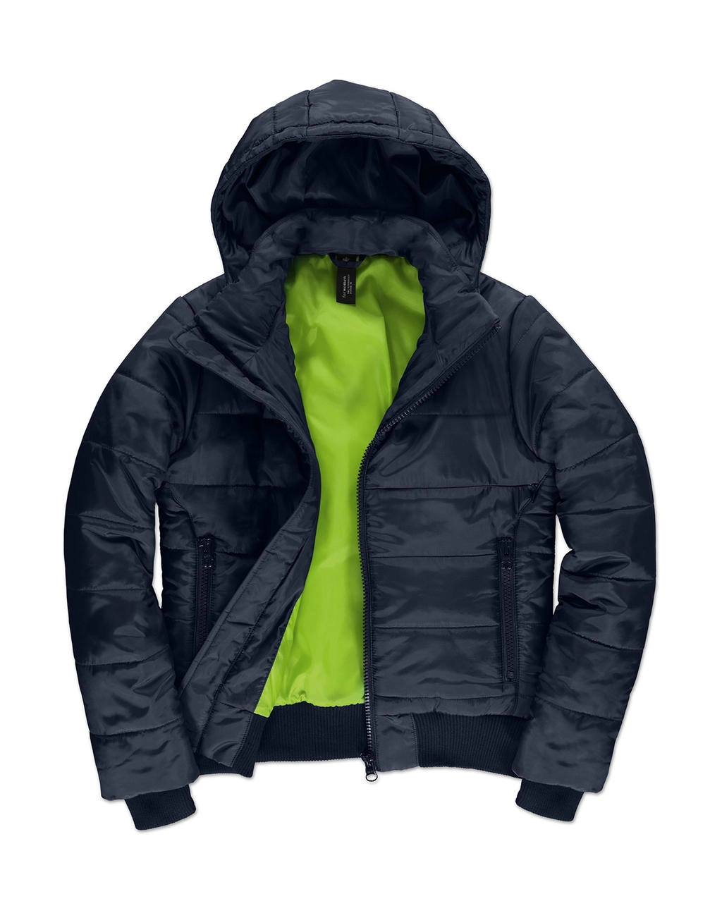 Superhood/women Jacket zum Besticken und Bedrucken in der Farbe Navy/Neon Green mit Ihren Logo, Schriftzug oder Motiv.