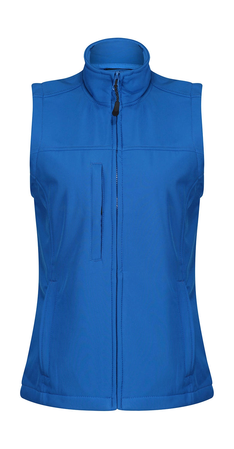 Ladies` Flux Softshell Bodywarmer zum Besticken und Bedrucken in der Farbe Oxford Blue mit Ihren Logo, Schriftzug oder Motiv.