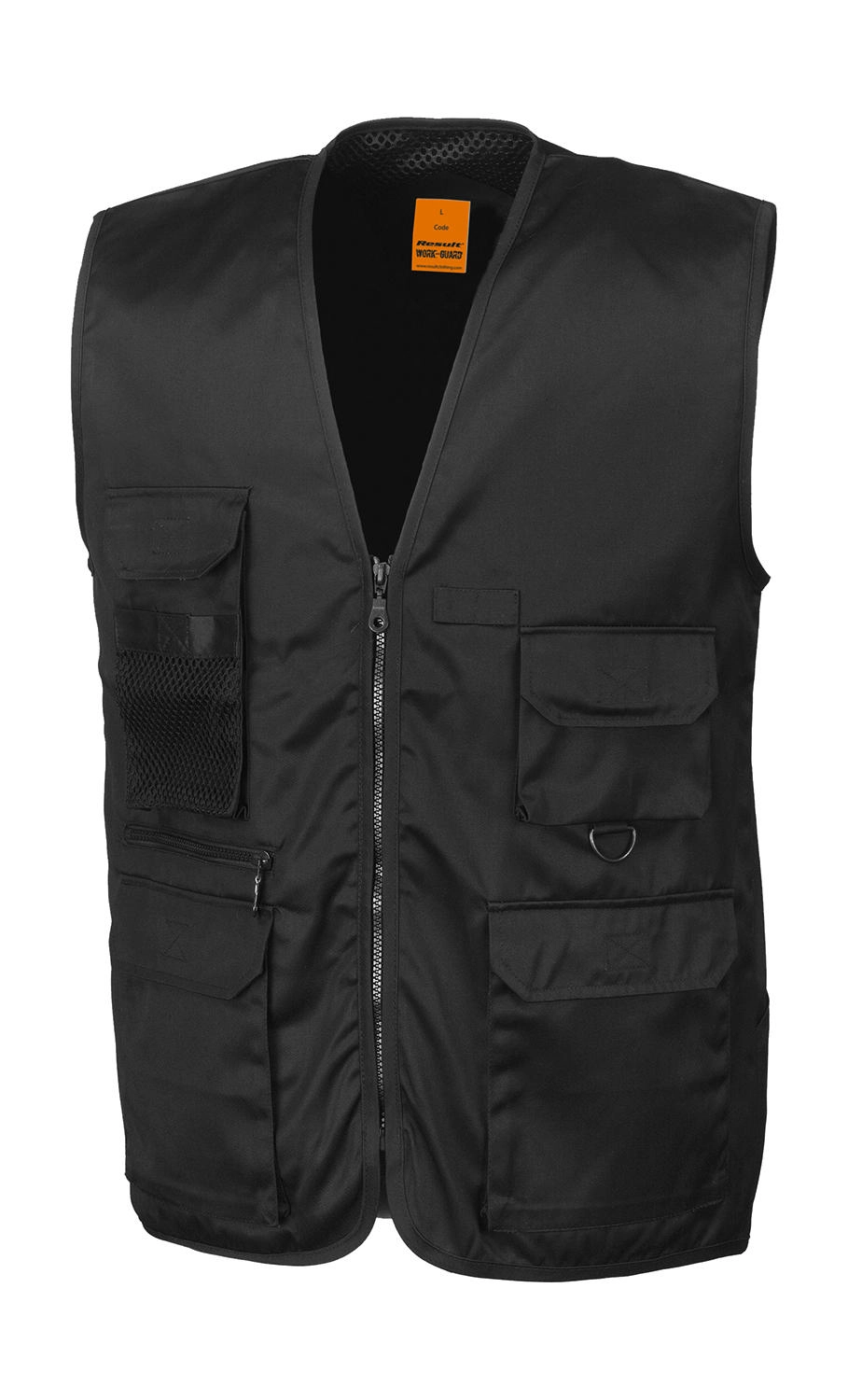 Safari Waistcoat zum Besticken und Bedrucken in der Farbe Black mit Ihren Logo, Schriftzug oder Motiv.