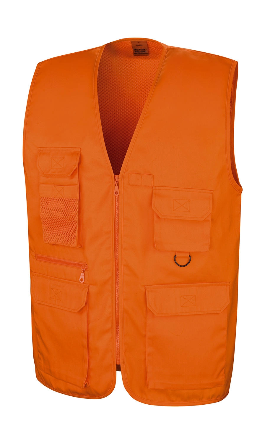Safari Waistcoat zum Besticken und Bedrucken in der Farbe Orange mit Ihren Logo, Schriftzug oder Motiv.