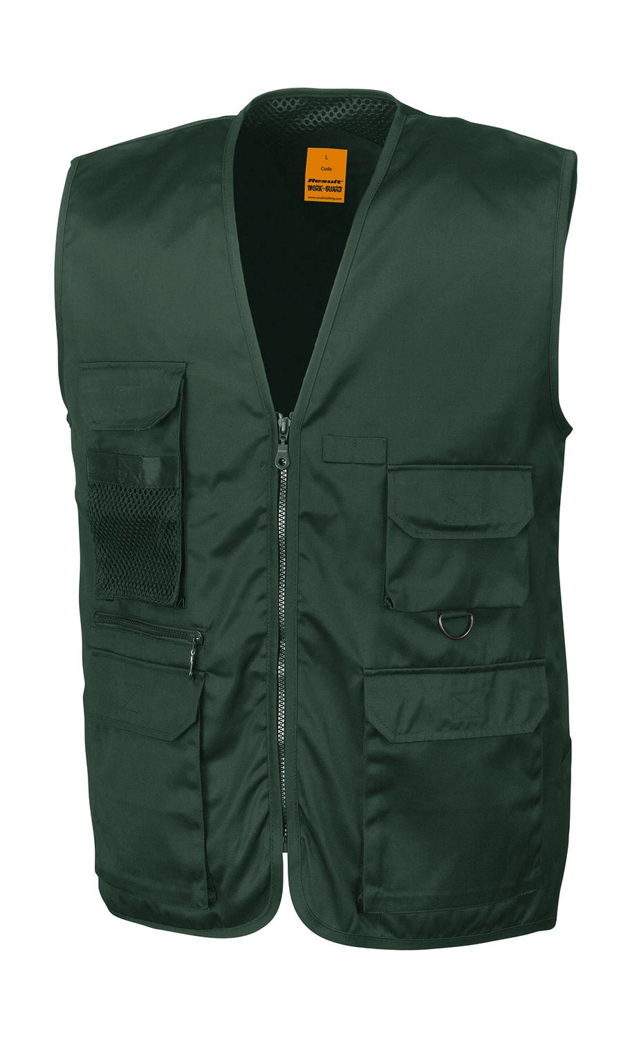 Safari Waistcoat zum Besticken und Bedrucken in der Farbe Lichen Green mit Ihren Logo, Schriftzug oder Motiv.