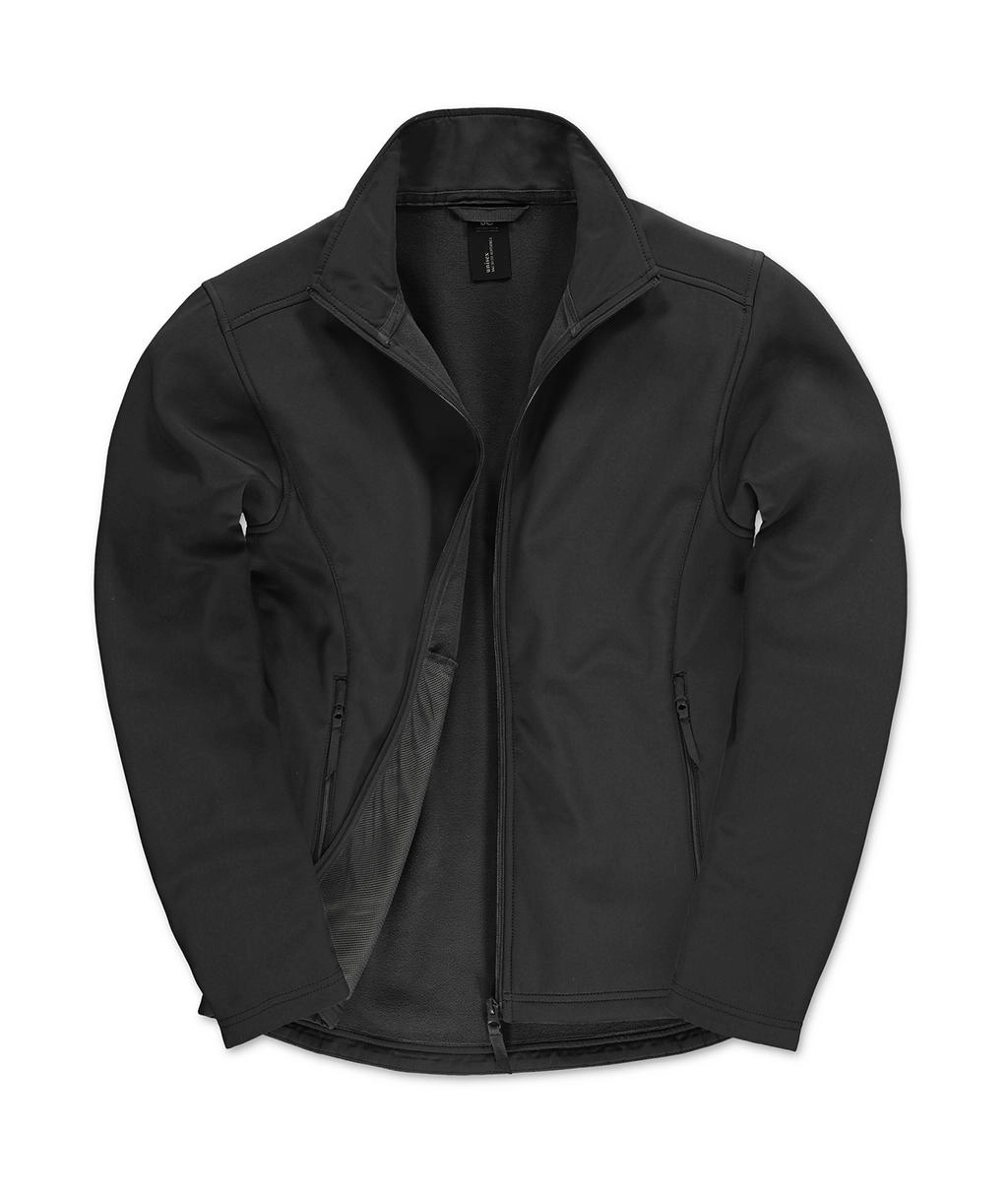ID.701 Softshell Jacket zum Besticken und Bedrucken in der Farbe Black/Black mit Ihren Logo, Schriftzug oder Motiv.