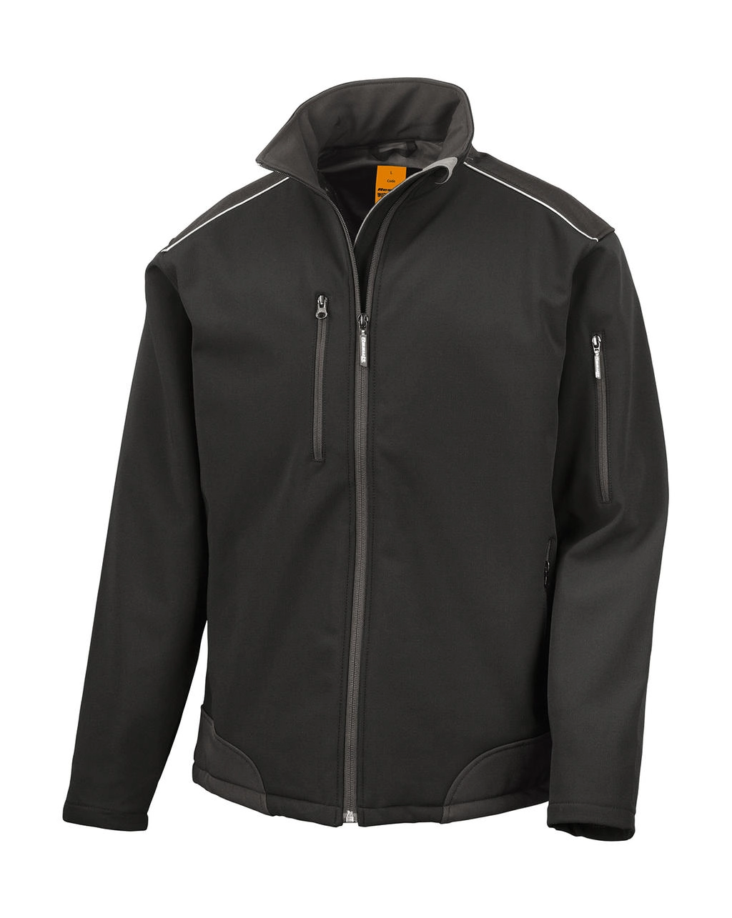 Ripstop Softshell Work Jacket zum Besticken und Bedrucken in der Farbe Black/Black mit Ihren Logo, Schriftzug oder Motiv.
