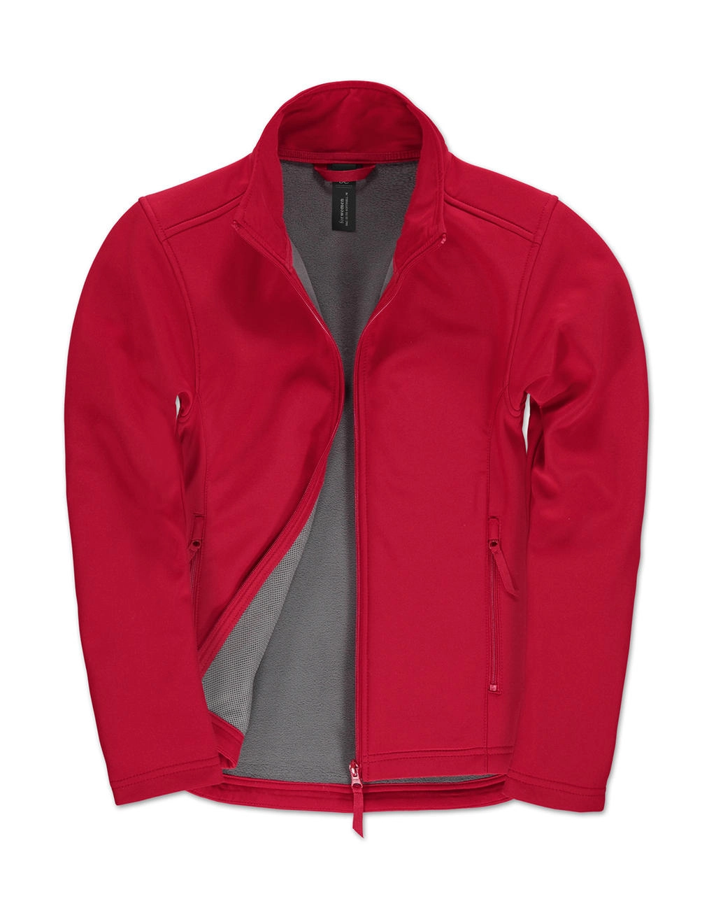 ID.701/women Softshell Jacket  zum Besticken und Bedrucken in der Farbe Red/Warm Grey mit Ihren Logo, Schriftzug oder Motiv.