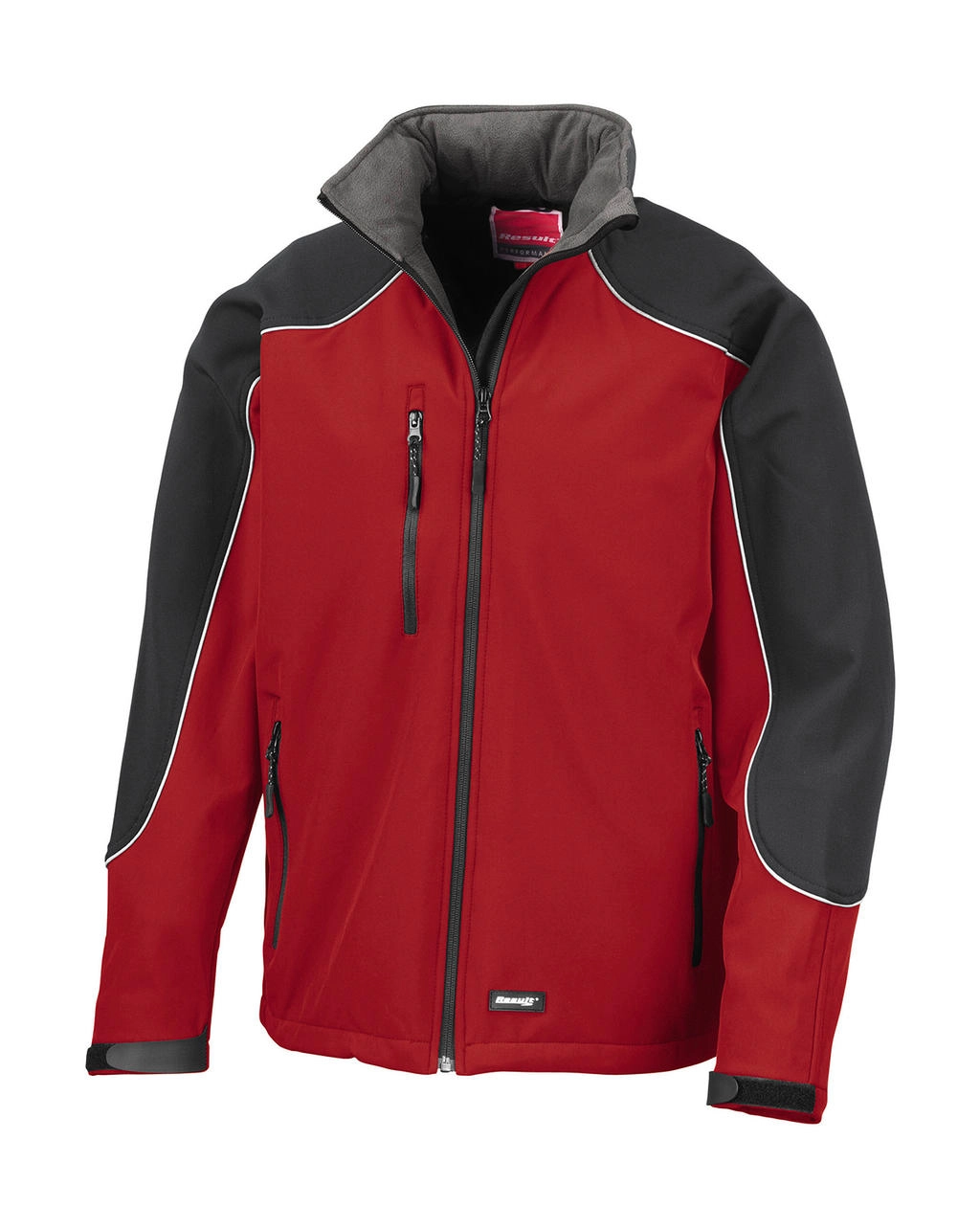 Ice Fell Hooded Softshell Jacket zum Besticken und Bedrucken in der Farbe Red/Black mit Ihren Logo, Schriftzug oder Motiv.