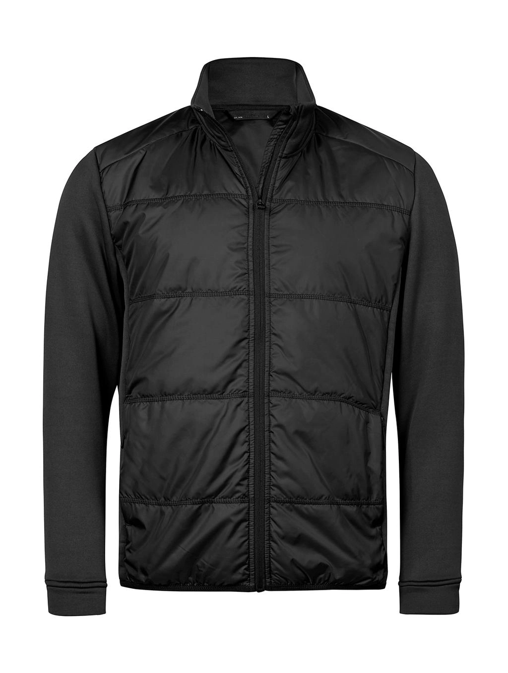 Hybrid-Stretch Jacket zum Besticken und Bedrucken in der Farbe Black/Black mit Ihren Logo, Schriftzug oder Motiv.