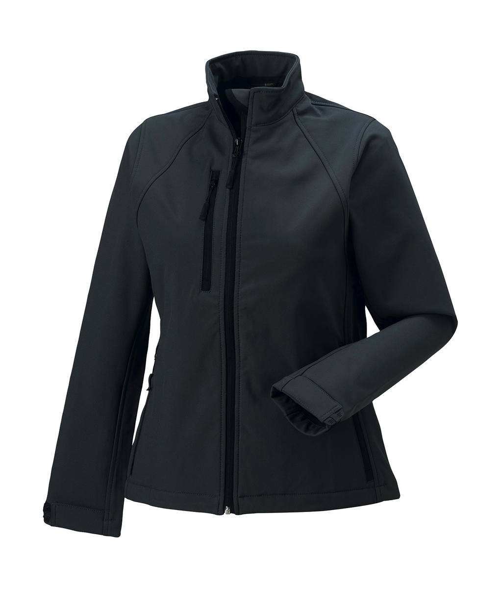Ladies` Softshell Jacket  zum Besticken und Bedrucken in der Farbe Titanium mit Ihren Logo, Schriftzug oder Motiv.