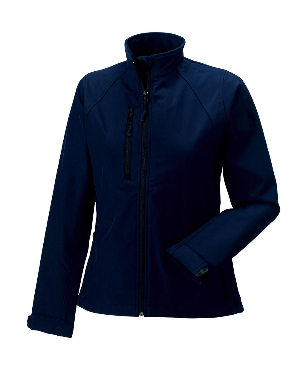 Ladies` Softshell Jacket  zum Besticken und Bedrucken in der Farbe French Navy mit Ihren Logo, Schriftzug oder Motiv.