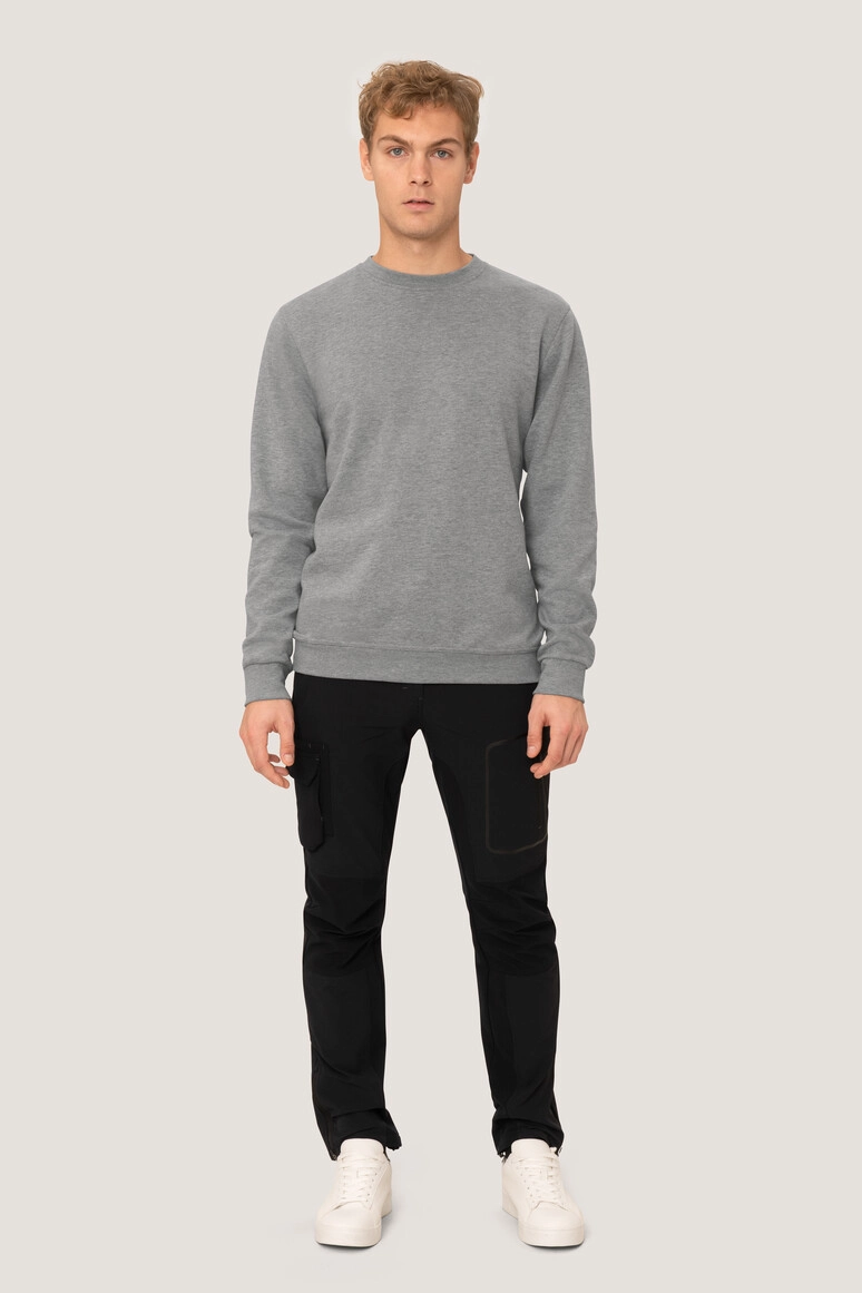 HAKRO Sweatshirt Premium zum Besticken und Bedrucken in der Farbe Grau meliert mit Ihren Logo, Schriftzug oder Motiv.