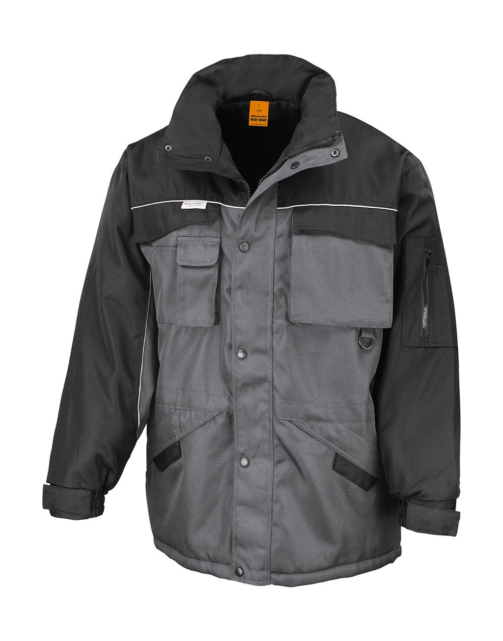 Heavy Duty Combo Jacket zum Besticken und Bedrucken in der Farbe Grey/Black mit Ihren Logo, Schriftzug oder Motiv.