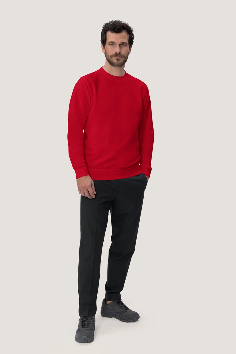 HAKRO Sweatshirt Mikralinar® zum Besticken und Bedrucken in der Farbe Rot mit Ihren Logo, Schriftzug oder Motiv.