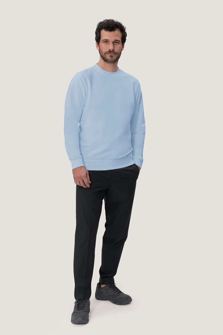 HAKRO Sweatshirt Mikralinar® zum Besticken und Bedrucken in der Farbe Eisblau mit Ihren Logo, Schriftzug oder Motiv.