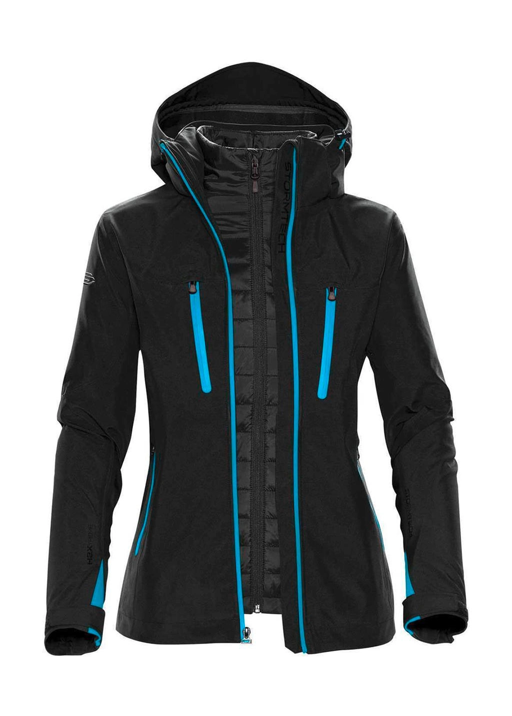 Women`s Matrix System Jacket zum Besticken und Bedrucken in der Farbe Black/Electric mit Ihren Logo, Schriftzug oder Motiv.