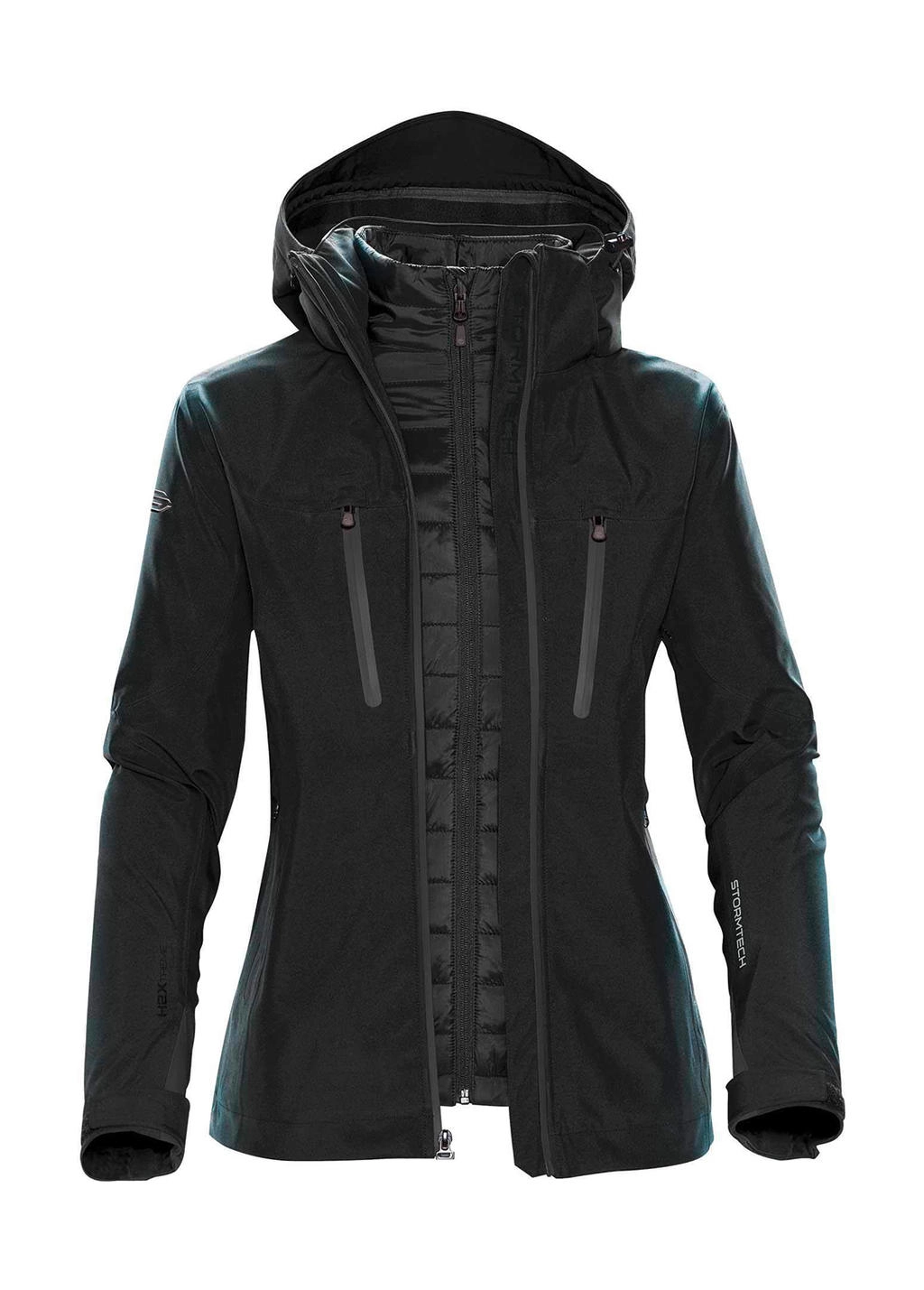 Women`s Matrix System Jacket zum Besticken und Bedrucken in der Farbe Black/Carbon mit Ihren Logo, Schriftzug oder Motiv.