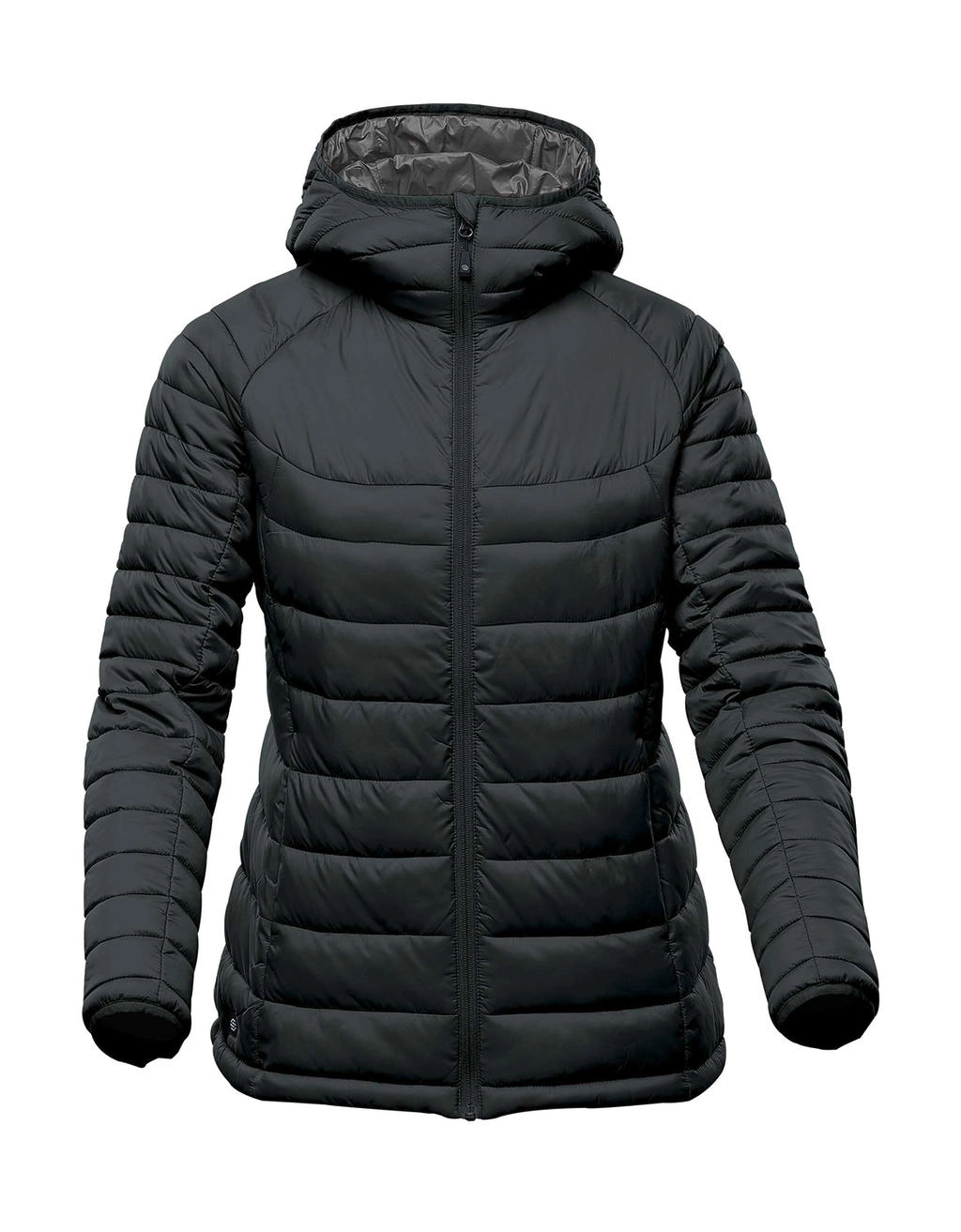 Women`s Stavanger Thermal Jacket zum Besticken und Bedrucken in der Farbe Black/Graphite mit Ihren Logo, Schriftzug oder Motiv.