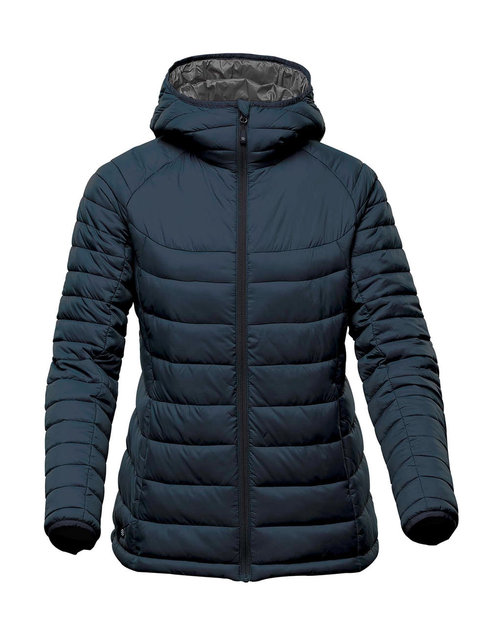 Women`s Stavanger Thermal Jacket zum Besticken und Bedrucken in der Farbe Navy/Graphite mit Ihren Logo, Schriftzug oder Motiv.