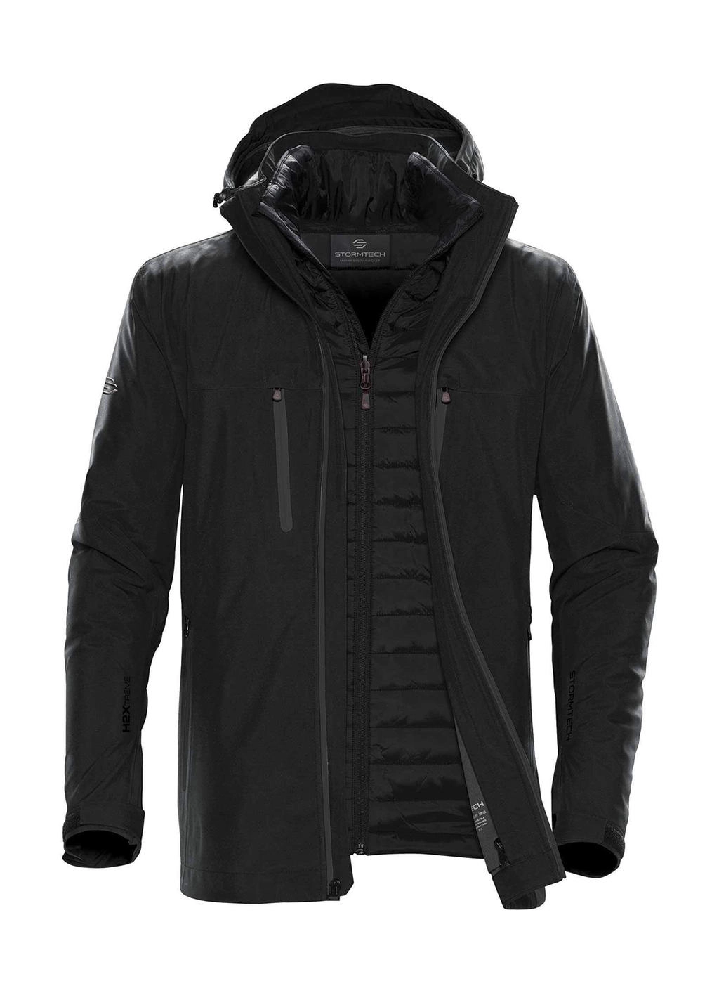 Men`s Matrix System Jacket zum Besticken und Bedrucken in der Farbe Black/Carbon mit Ihren Logo, Schriftzug oder Motiv.
