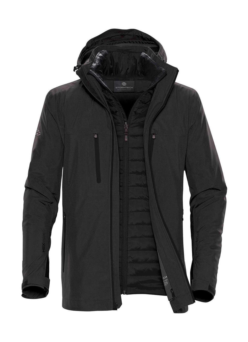 Men`s Matrix System Jacket zum Besticken und Bedrucken in der Farbe Charcoal Twill/Black mit Ihren Logo, Schriftzug oder Motiv.