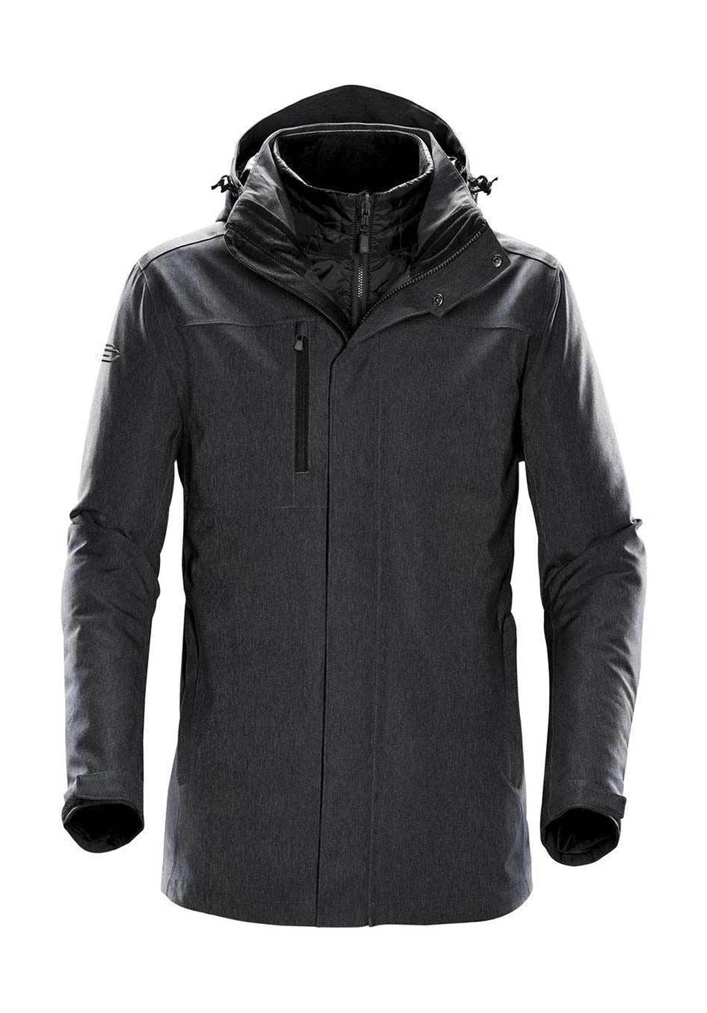 Men`s Avalanche System Jacket zum Besticken und Bedrucken in der Farbe Charcoal Twill mit Ihren Logo, Schriftzug oder Motiv.
