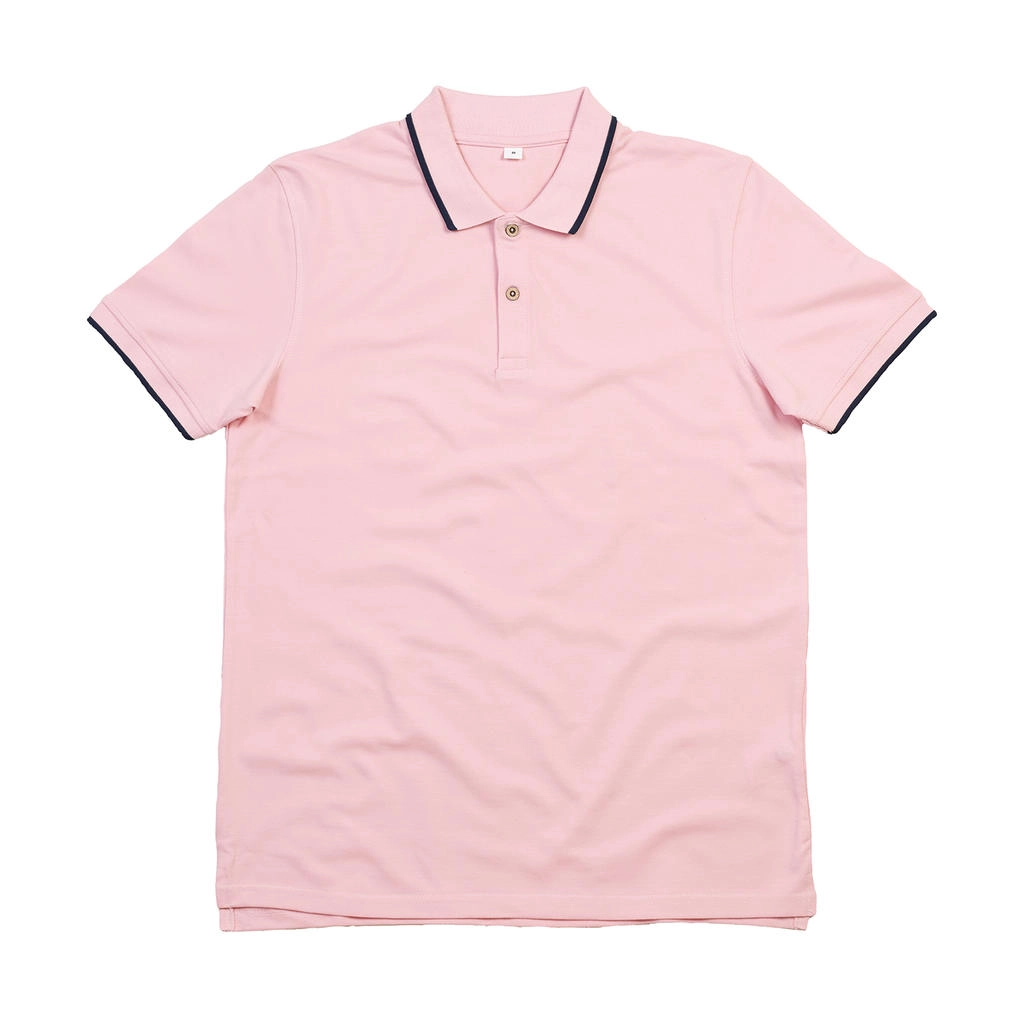 The Tipped Polo zum Besticken und Bedrucken in der Farbe Pink/Navy mit Ihren Logo, Schriftzug oder Motiv.