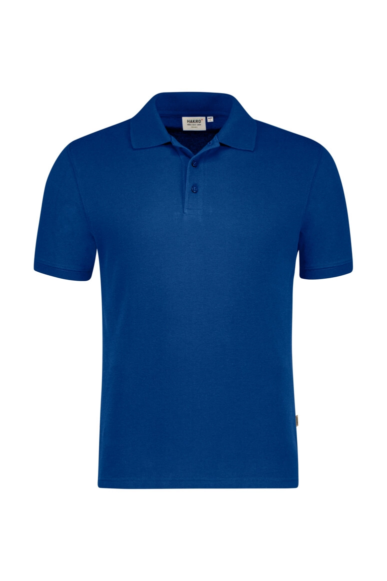 HAKRO Poloshirt Bio-Baumwolle GOTS zum Besticken und Bedrucken in der Farbe Royalblau mit Ihren Logo, Schriftzug oder Motiv.