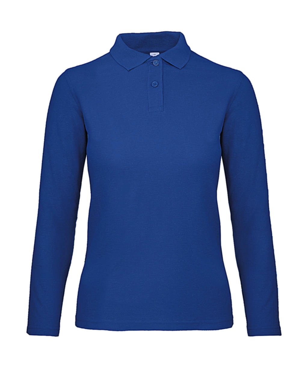 ID.001 LSL /women Polo zum Besticken und Bedrucken in der Farbe Royal Blue mit Ihren Logo, Schriftzug oder Motiv.