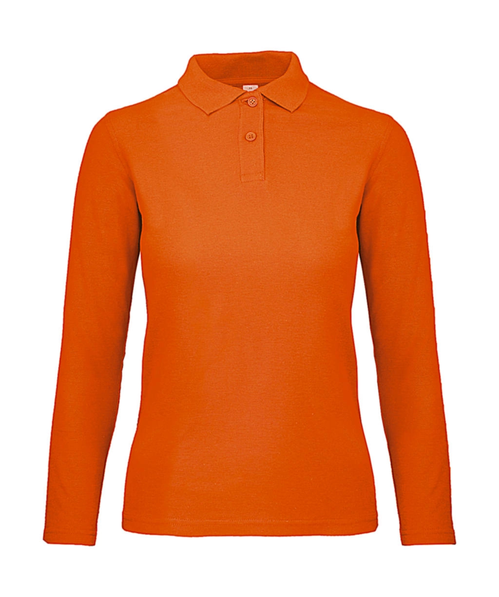 ID.001 LSL /women Polo zum Besticken und Bedrucken in der Farbe Orange mit Ihren Logo, Schriftzug oder Motiv.