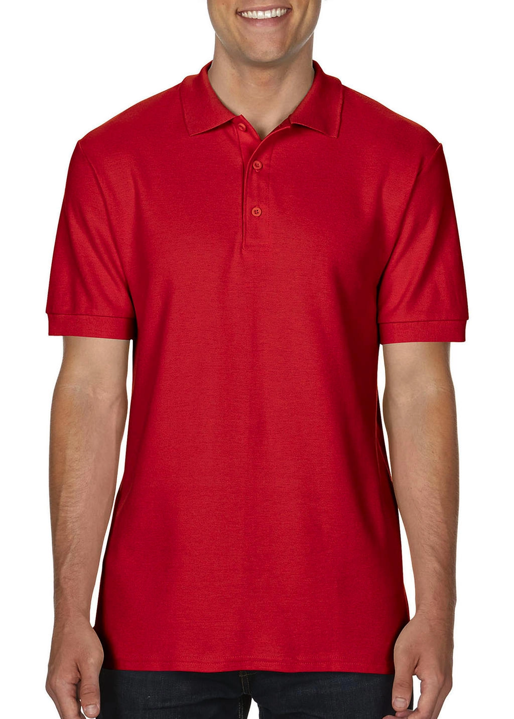 Premium Cotton Double Piqué Polo zum Besticken und Bedrucken in der Farbe Red mit Ihren Logo, Schriftzug oder Motiv.