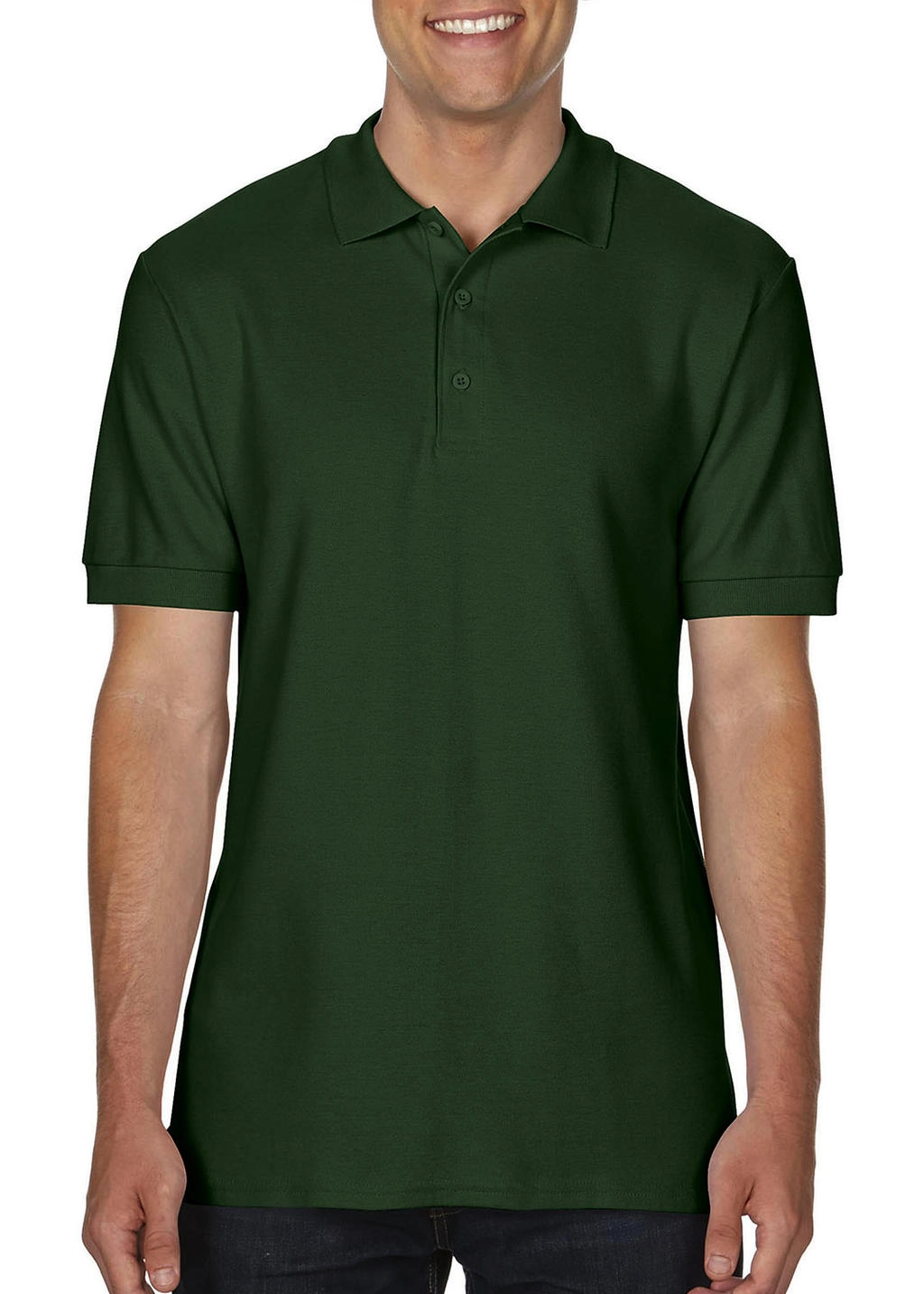 Premium Cotton Double Piqué Polo zum Besticken und Bedrucken in der Farbe Forest Green mit Ihren Logo, Schriftzug oder Motiv.