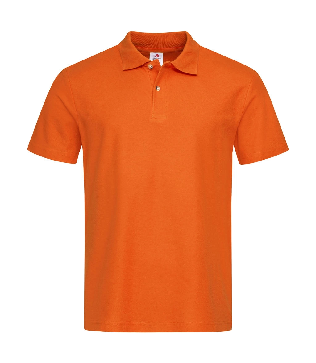 Polo zum Besticken und Bedrucken in der Farbe Orange mit Ihren Logo, Schriftzug oder Motiv.
