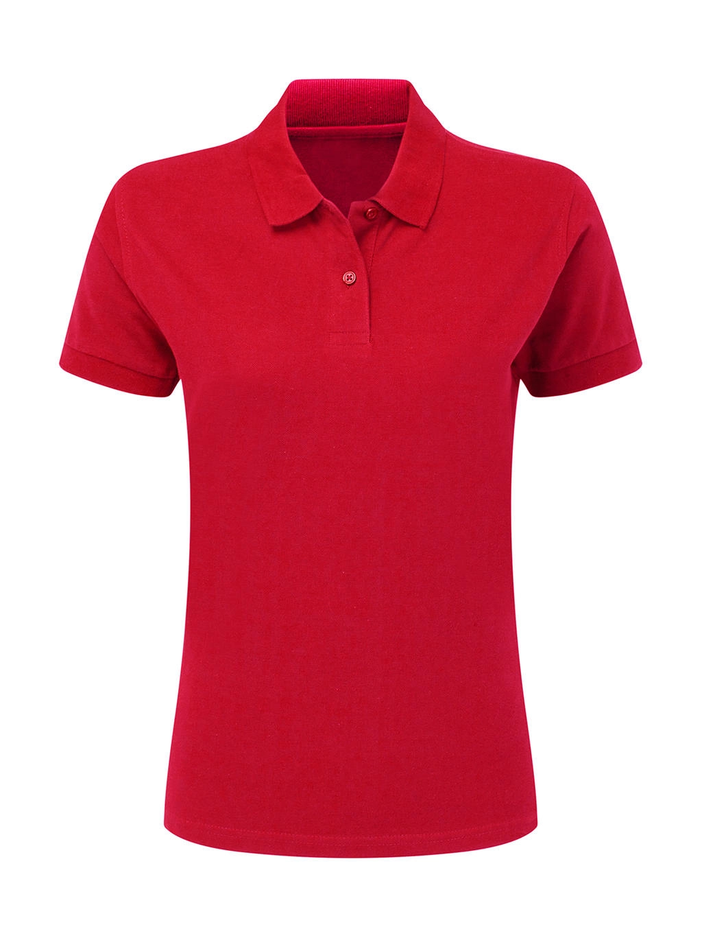 Cotton Polo Women zum Besticken und Bedrucken in der Farbe Red mit Ihren Logo, Schriftzug oder Motiv.