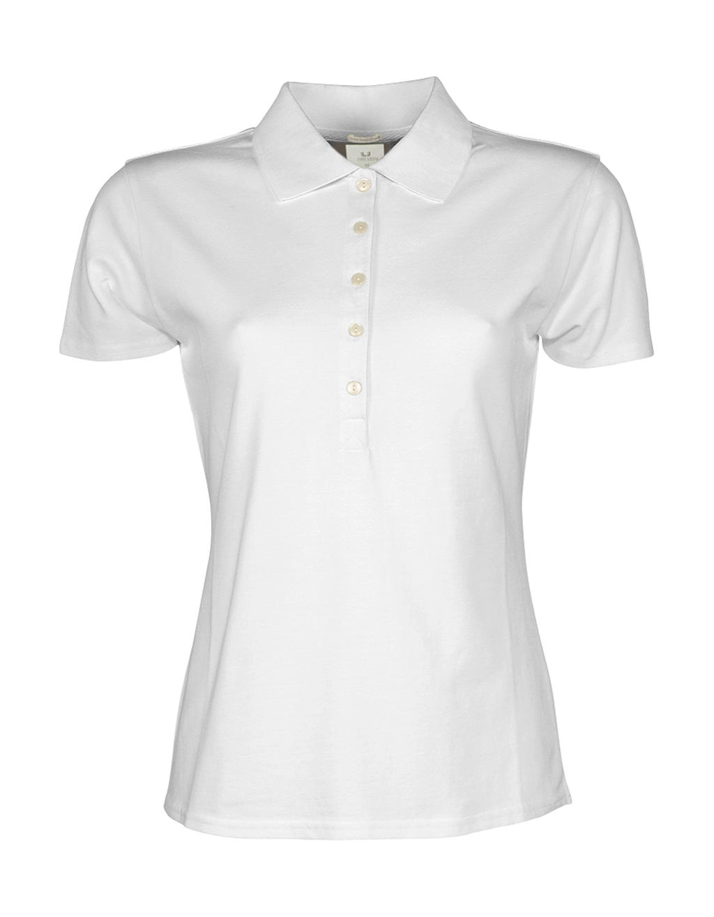 Ladies` Luxury Stretch Polo zum Besticken und Bedrucken in der Farbe White mit Ihren Logo, Schriftzug oder Motiv.