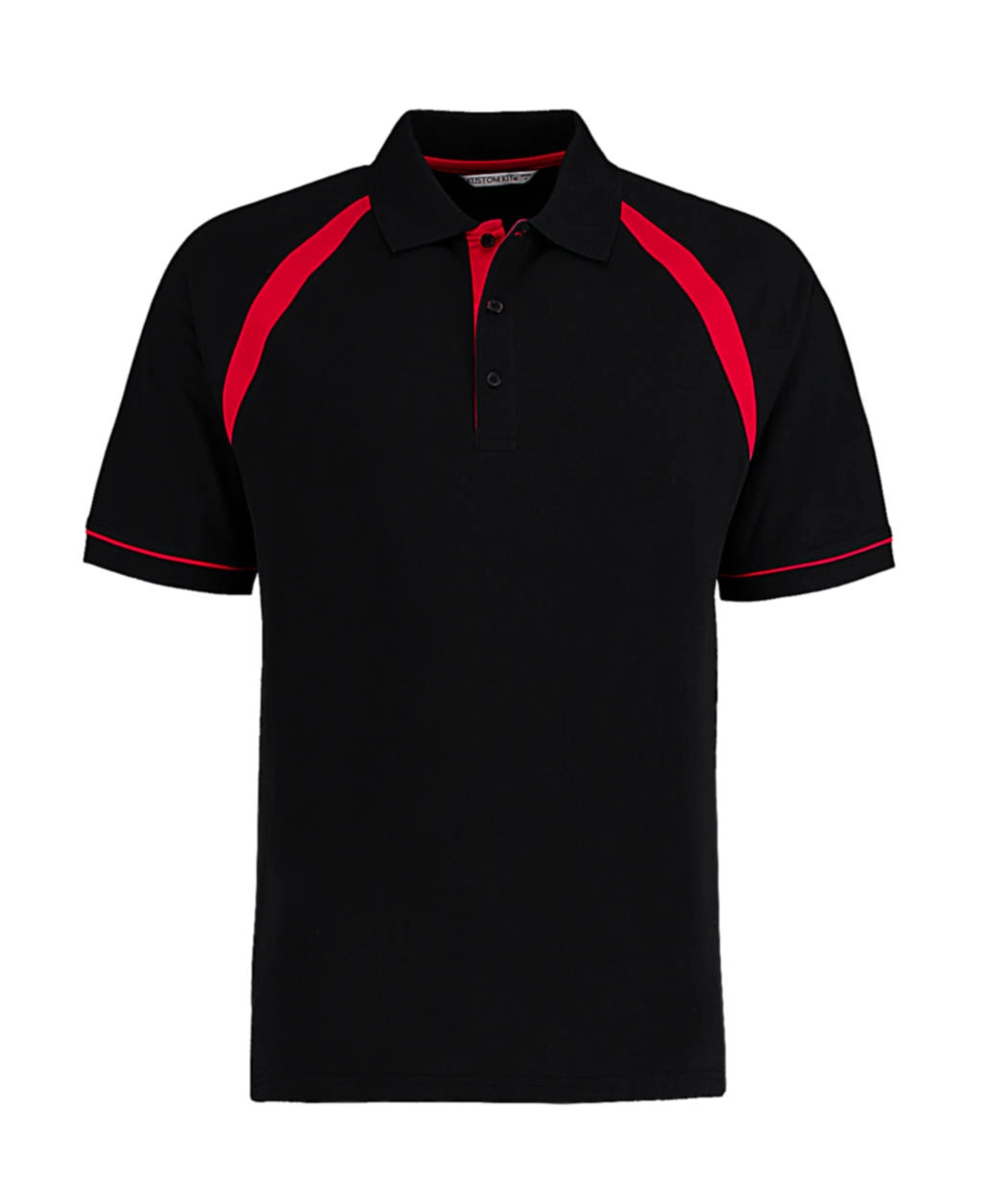 Classic Fit Oak Hill Polo zum Besticken und Bedrucken in der Farbe Black/Bright Red mit Ihren Logo, Schriftzug oder Motiv.