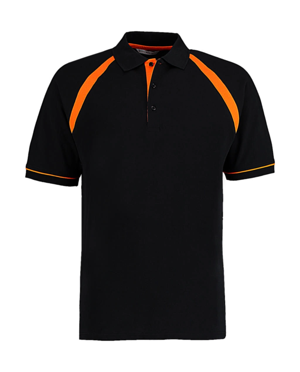 Classic Fit Oak Hill Polo zum Besticken und Bedrucken in der Farbe Black/Orange mit Ihren Logo, Schriftzug oder Motiv.