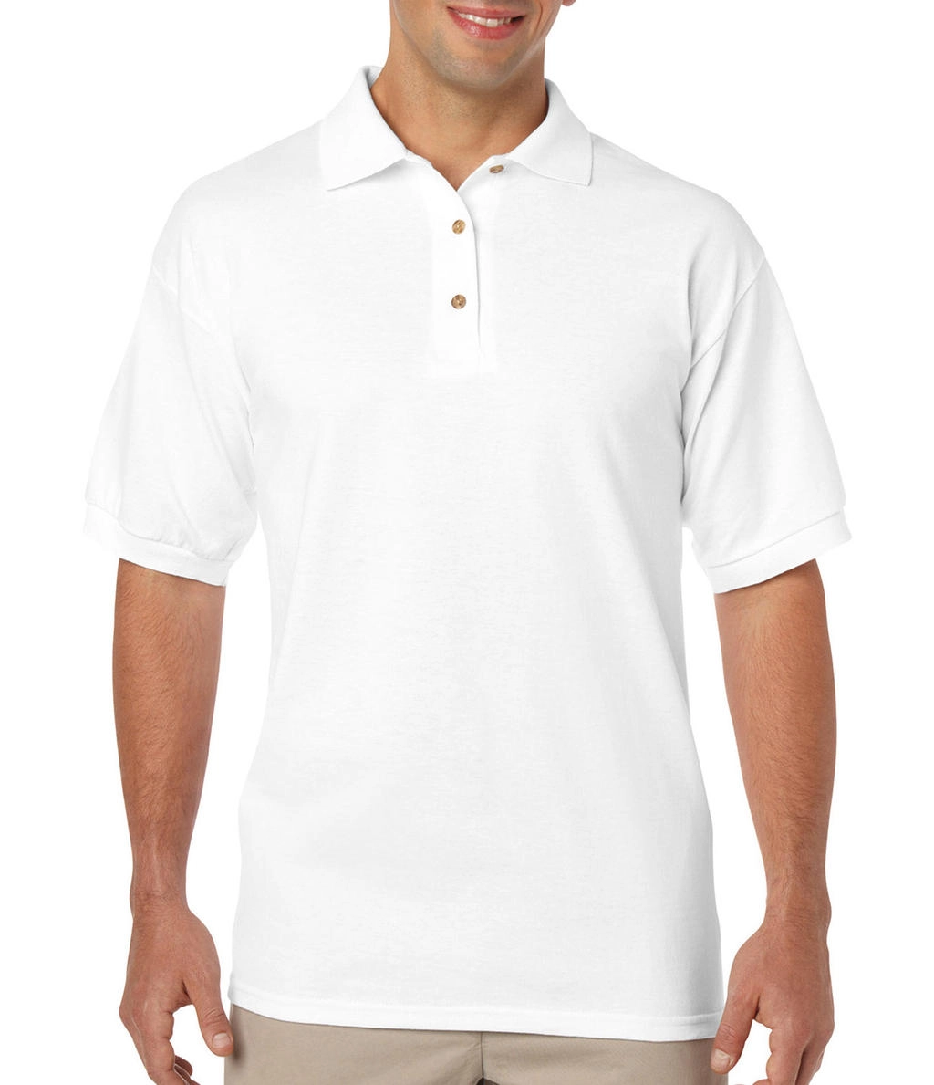 DryBlend Adult Jersey Polo zum Besticken und Bedrucken in der Farbe White mit Ihren Logo, Schriftzug oder Motiv.