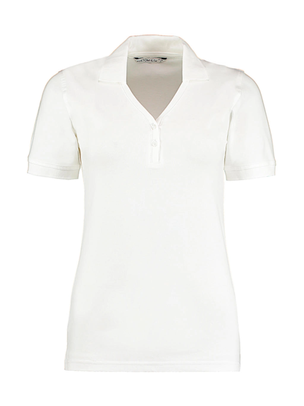 Women`s Regular Fit Comfortec® V Neck Polo zum Besticken und Bedrucken in der Farbe White mit Ihren Logo, Schriftzug oder Motiv.