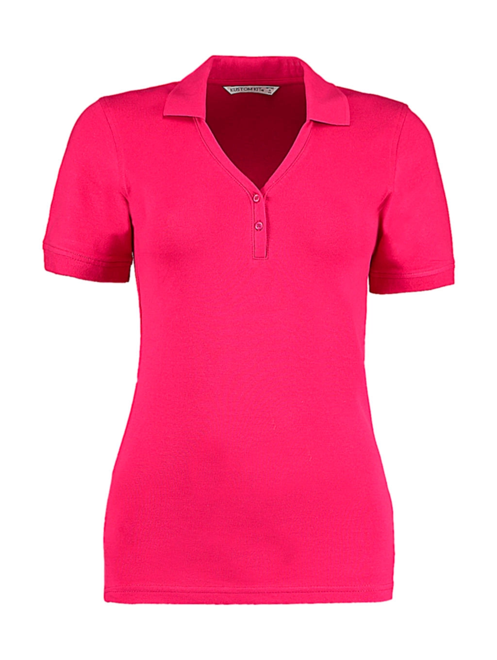 Women`s Regular Fit Comfortec® V Neck Polo zum Besticken und Bedrucken in der Farbe Raspberry mit Ihren Logo, Schriftzug oder Motiv.