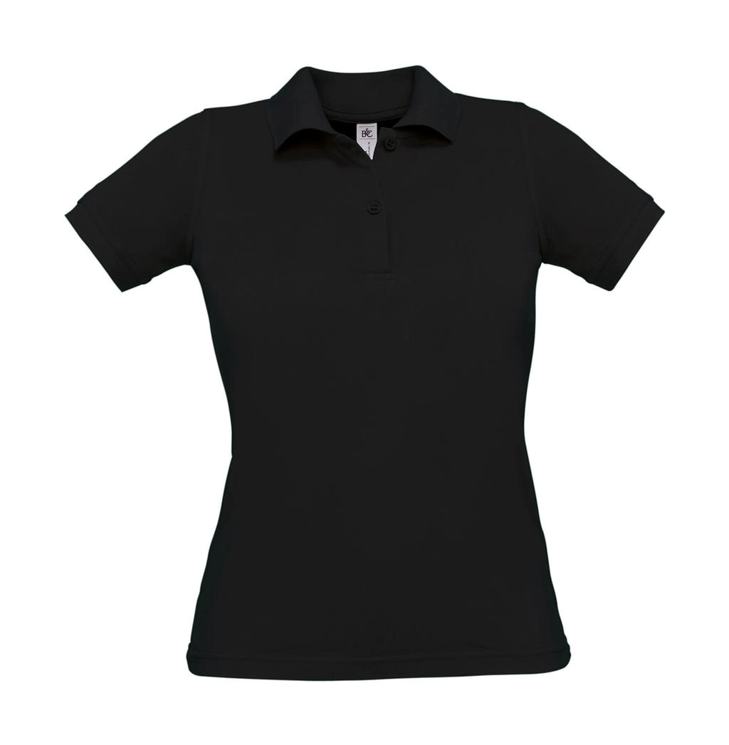Safran Pure/women Polo  zum Besticken und Bedrucken in der Farbe Black mit Ihren Logo, Schriftzug oder Motiv.