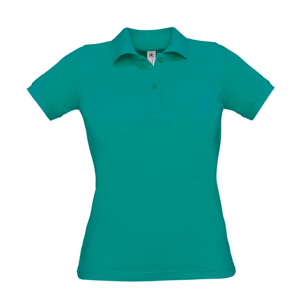 Safran Pure/women Polo  zum Besticken und Bedrucken in der Farbe Real Turquoise mit Ihren Logo, Schriftzug oder Motiv.