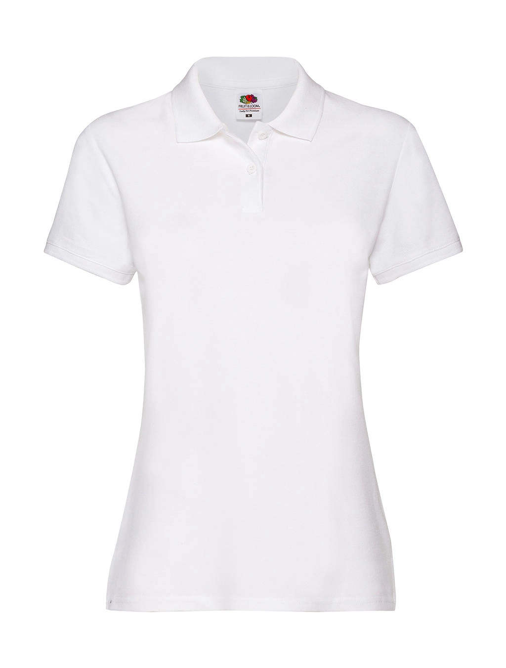Ladies` Premium Polo zum Besticken und Bedrucken in der Farbe White mit Ihren Logo, Schriftzug oder Motiv.