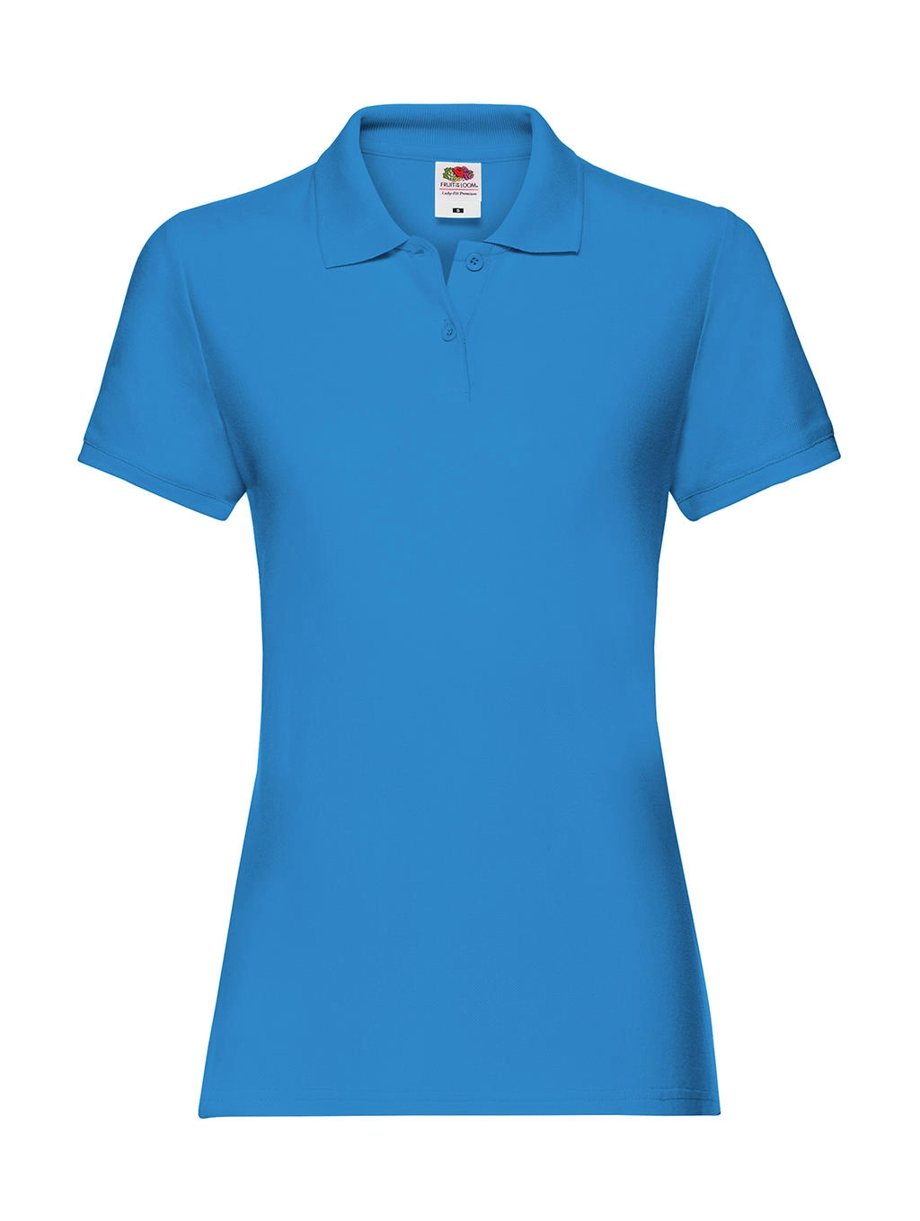 Ladies` Premium Polo zum Besticken und Bedrucken in der Farbe Azure Blue mit Ihren Logo, Schriftzug oder Motiv.