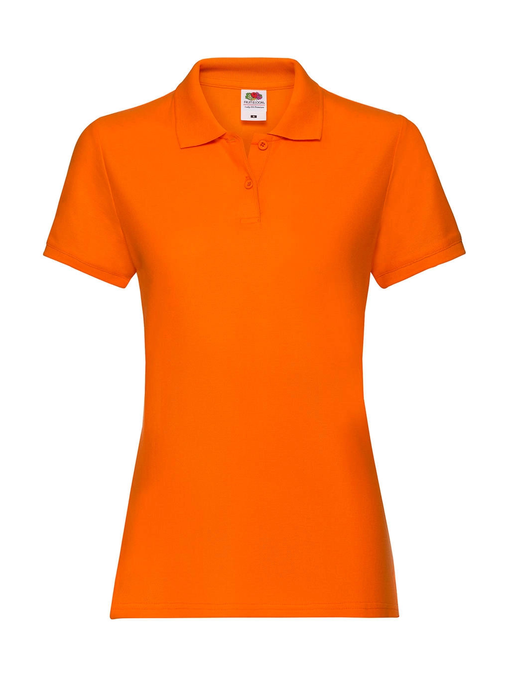 Ladies` Premium Polo zum Besticken und Bedrucken in der Farbe Orange mit Ihren Logo, Schriftzug oder Motiv.